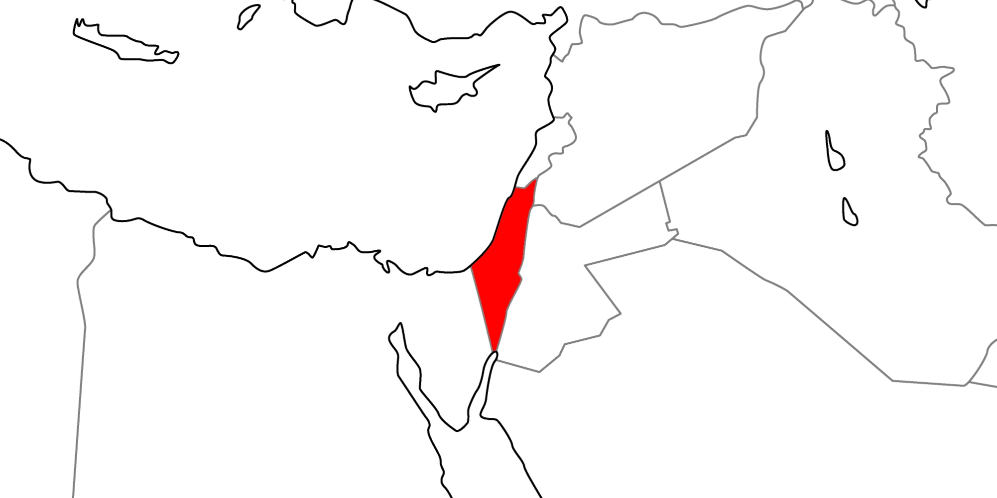 イギリス委任統治領パレスチナの地図